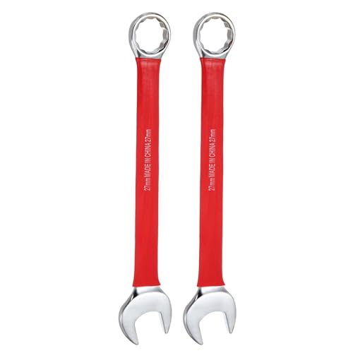 HARFINGTON 2Pcs Metric Combination Wrench 27mm 12-Point Box & Open End CR-V - size: 27mm