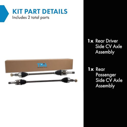 TRQ Rear Driver and Passenger Side CV Axle Assembly Set 2 Piece - style: CSA36006
