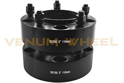 4 Pc 5x150 MM Hub Centric Wheel Spacers Adapters 5x150 MM | 2" Thick | 14x1.5 | +20 Pc 4.5" Tall Spike Red Lug Nuts + Key Works with 07-19 Toyota Tundra Sequioa Land Cruiser Lexus