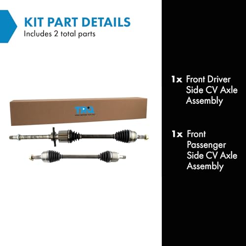 TRQ Front 2 Piece CV Axle Shaft Assembly Set - style: CSA81700