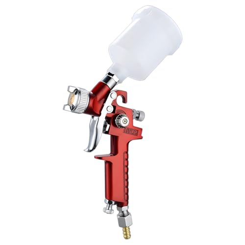 Osilly Car Touch Up Spray Gun with 0.8 mm Nozzle, Vehicle Spraying Gravity Feed Paint Sprayer Include 125ml Capacity Cup, Auto Air Spray Paint Gun, Universal for Motorhome Automobile Truck (Red) - color: Red, size: 0.8mm