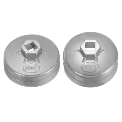 HARFINGTON 2pcs Oil Filter Cap Wrench 14 Flute 74mm Inner Dia 1/2" Square - size: 14 Flute 74mm