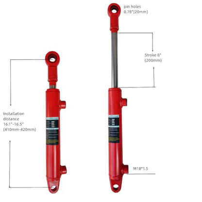 1.5" Bore Double Acting Hydraulic Cylinder, 8" Stroke Options, Welded Hydraulic Ram, 3000 PSI for Farm Equipment, Trailers, Machinery & DIY Projects(1.5 * 8) - size: 1.5*8