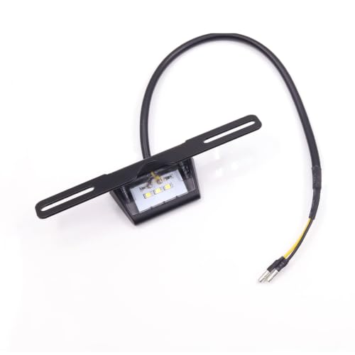 Motorcycle Turn Signal Light License Plate LED Light Number Plate Light Lamp Holder Rear Tail Light Bracket Mount Registration Plate Holder Universal Fits Truck Lorry ATV Van (Small)