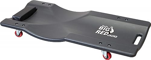 BIG RED 36" Rolling Garage Creeper, Shop Creeper Blow Molded Plastic Mechanic Cart with Padded Headrest with 4 Casters,350 LBS, Black,TR6240-P Torin - style: Creeper-36inch-Grey