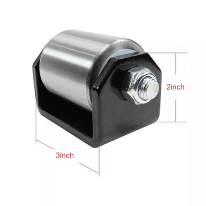 2 Pack Weld-On Heavy Duty Iron Micro Mini 2" Roller Fit for Trailers with Grease Fitting Steel Trailer Skid Wheel