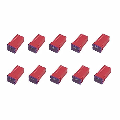 10 Pc Automotive Tall/Standard Profile JCASE Fuse 50 Amp Fuse Kit for Ford, Chevy/GM, Nissan, and Toyota Pickup Trucks, Cars and SUVs - style: 50 Amp