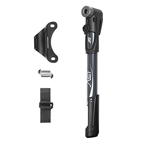 BV Mini Bike Pump Portable Frame Pump, Shock Pump for Bike Shock, Air Ball Pump Inflator with Ball Pump Needles, Mini Pump Fits Presta & Schrader- Smart Valve