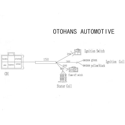 Wiring Loom Harness Kill Switch Ignition Coil Cdi Box Spark Plug Rebuild Kit for Kick Start Dirt Pit Bike ATV 50CC 70CC 90CC 110CC-160cc Buggy Go Kart Wire Harness