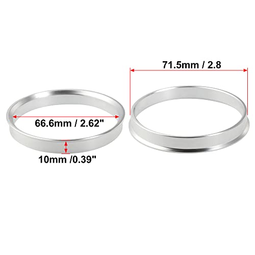 X AUTOHAUX 4pcs OD 71.5mm to ID 66.6mm Aluminium Alloy Car Hub Centric Rings Wheel Bore Center Spacer - size: 66.6mm