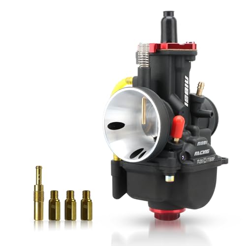 NIBBI Carburetor PWK28 fit Motorcycle Engine with 28mm Carb Jets for DirtBike MiniBike Pit Bike GY6 ATV - size: PWK28MM