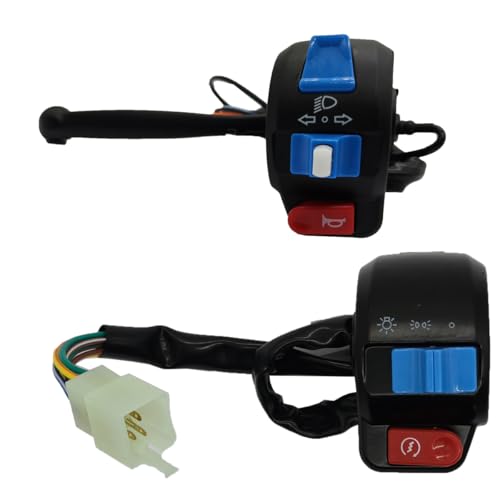 7/8" Handlebar Control Switch Horn Turn Signal Compatible for Chinese GY6 50cc 70cc 90cc 125cc 150cc Moped Scooter Motorcycle (Front disc and Rear Drum/one Lever) - size: Front disc and rear drum/one Lever