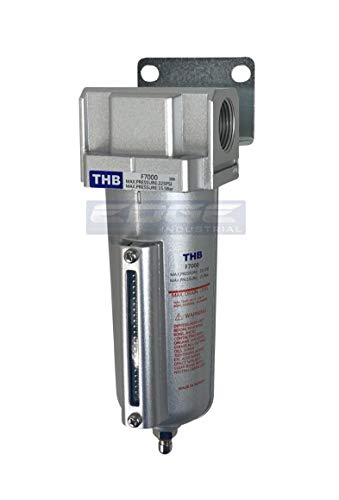 HEAVY DUTY INDUSTRIAL RATED HIGH FLOW PARTICULATE FILTER, IN-LINE WATER TRAP FOR COMPRESSED AIR LINE SYSTEMS, 5 MICRON WITH METAL BOWL (1/2" NPT, 5oz) - style: 1/2" NPT, 5oz