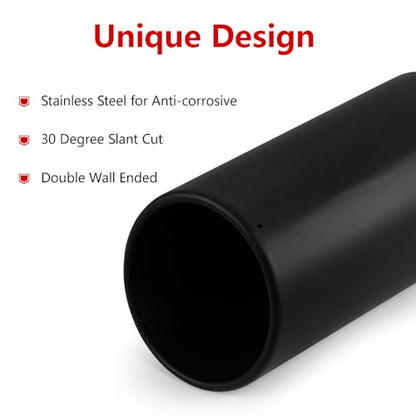 A-KARCK Exhaust Tip 3" Inlet to 6" Outlet, 15" Overall Length Black Coating Bolt On Exhaust Tailpipe Tip Protect Tailpipe - size: 3" Inlet 6" Outlet 15" Long, style: BLACK