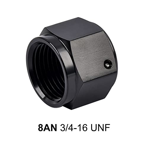 EVIL ENERGY 8AN Flare Cap Block off Fitting Plug Black 2PCS - size: 8AN