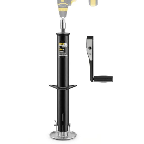 5000lbs A-Frame Trailer Jack,30" Lift 20-24V Cordless Drill Compatible with Adjustable Drop Leg for Utility, Yacht, and Camper Trailers