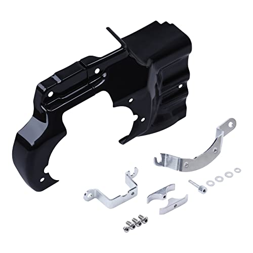 TCT-MOTORPARTS Black Engine Transmission Interface Trim Cover Fits for Harley Softail Deluxe FXST FXSTC 2007-2017 - color: Black