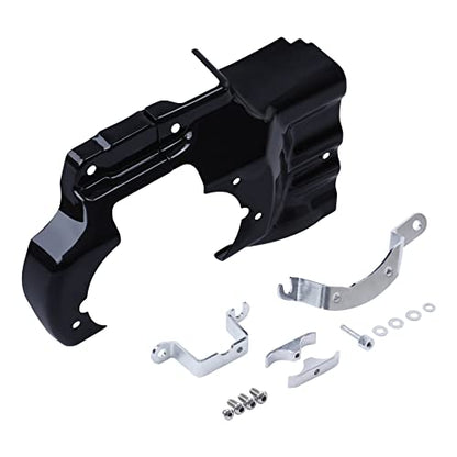 TCT-MOTORPARTS Black Engine Transmission Interface Trim Cover Fits for Harley Softail Deluxe FXST FXSTC 2007-2017 - color: Black