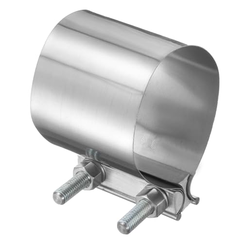 HARFINGTON Exhaust Clamp 3.46" Stainless Steel Lap Joint Band Clamp Exhaust Pipes Connection with M10x55.5 Screws for Car Muffler Elbow Pipes - size: 3.46 inch