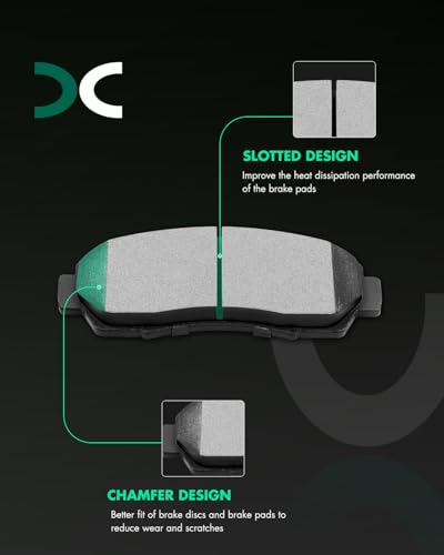 D1089 D1086 SCITOO Brake Pads Kits Front Ceramic Rear Semi-Metal 8pcs - size: Front-D1089 & Rear-D1086