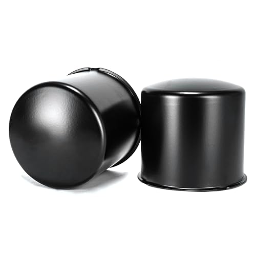 2Pcs 4.9" OD 4.8" H Domed Style Trailer Wheel Center Caps for Rim - color: Matt Black, size: 4.9" OD 4.8" H
