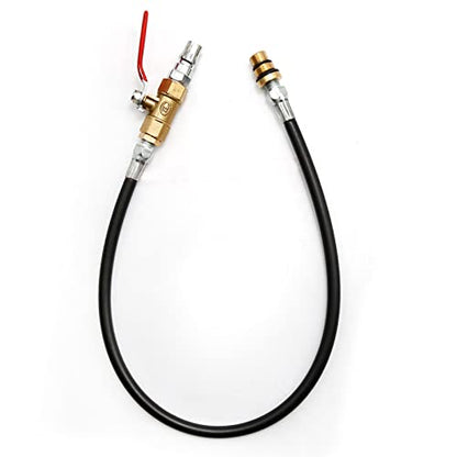 18.9" Engine Air Valve Holder Pressure Pipe with Ball Valve, Removal M14 M12 Thread to 1/4 NPT Cylinder Leakage Test Assistant Set for Automobile Truck Ship ATV UTC Engine
