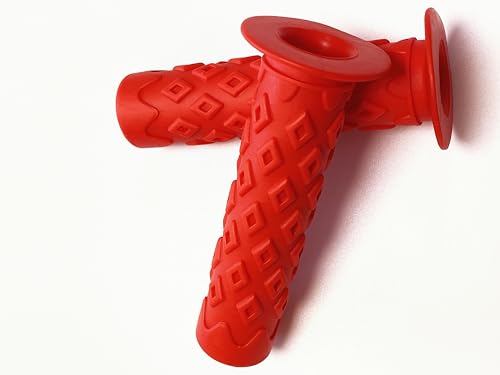 Bike Grips Bicycle Handlebar End Grips Replacement Handle Bar Grips Non-Slip Soft Rubber Protector for Mountain Bike Tricycle Wheel Chair - color: RED