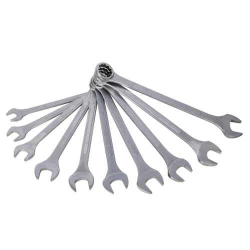 Jumbo Combination Wrench Set, 10-Piece Metric (34-50mm), Chrome Plated, Green Storage Bag - Most Complete Metric, INCLUDES 44mm & 45mm for Better Coverage, Chrome Professional - color: 10-piece Metric (34-50mm), Chrome
