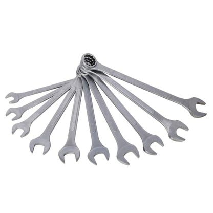Jumbo Combination Wrench Set, 10-Piece Metric (34-50mm), Chrome Plated, Green Storage Bag - Most Complete Metric, INCLUDES 44mm & 45mm for Better Coverage, Chrome Professional - color: 10-piece Metric (34-50mm), Chrome