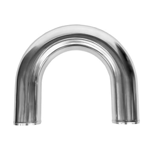 OD 3.5" (89mm) 180 Degree Aluminum Elbow Intercooler Pipe Tube, 6" Leg Length Universal U-Shape Bend Intake Tubing Adapter Turbo Connector - size: 3.5" (89mm)