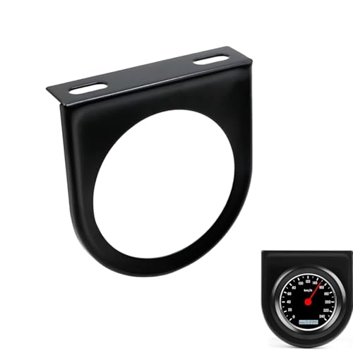 Single Gauge Mounting Panel, 52mm 2.1" Universal Single Gauge Meter Mount, Single-Hole Car Meter Bracket, Metal-Gauge Pillar Bracket, Universal Automotive Steel Under Dash Mounting Brackets