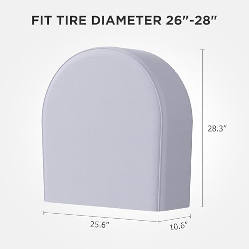 eletecpro RV Tire Covers, Fit 26-29 Inch Tire Diameters, Gray, 4-Pack - color: Gray, size: M (Fits Tire Diameters 26''-29'')