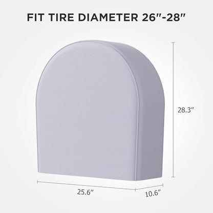 eletecpro RV Tire Covers, Fit 26-29 Inch Tire Diameters, Gray, 4-Pack - color: Gray, size: M (Fits Tire Diameters 26''-29'')