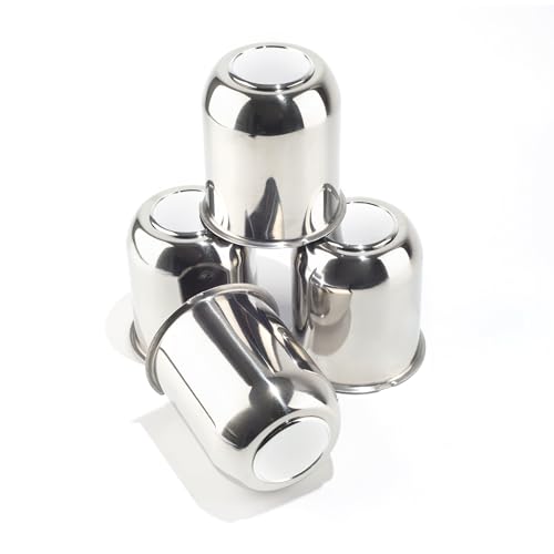 4Pcs 3.74" Stainless Trailer Wheel Center Caps, 4.33" H Chrome - color: Chrome, size: 3.74" Hub 4.33"H