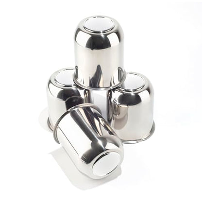 4Pcs 3.74" Stainless Trailer Wheel Center Caps, 4.33" H Chrome - color: Chrome, size: 3.74" Hub 4.33"H