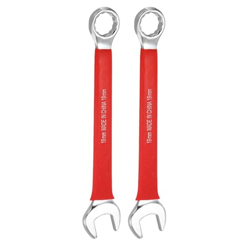 HARFINGTON 2Pcs Metric Combination Wrench 19mm 12-Point Box & Open End CR-V - size: 19mm