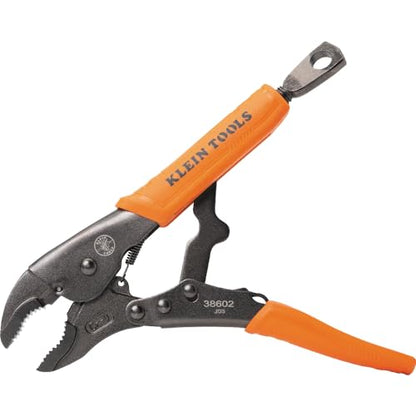 Klein Tools 38602 Curved Jaw Locking Pliers with Quick Release Handles, Intuitive Thumb Knob, High Torque and Gripping Power, 10-Inch - size: 10-Inch