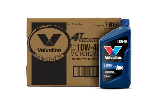 Valvoline 4-Stroke Motorcycle SAE 10W-40 Motor Oil 1 QT, Case of 6 - size: 1 QT, Case of 6, style: Conventional