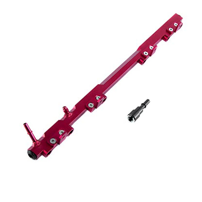 1Pcs Billet Aluminum Performance Fuel Rail Red Compatible with 1997-2001 Jeep Wrangler/TJ/Cherokee & 1995-2004 Jeep Grand Cherokee 4.0L L6 Gas - size: Red