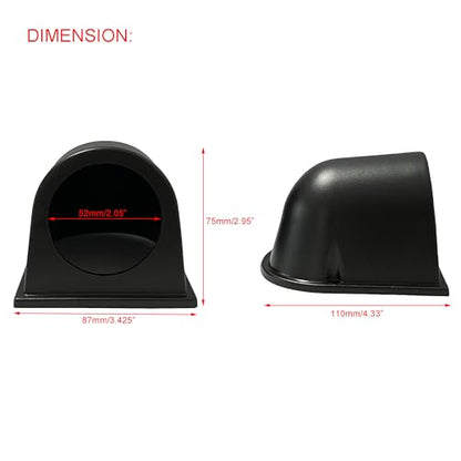Black Universal 2" 52mm Single 1 Hole Dash Gauge Console Dashboard Pod Holder - size: 1 hole