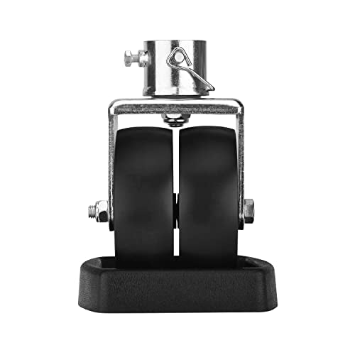 Rockane Dual 6'' Trailer Jack Swivel Caster Wheel Replacement with Rubber Wheel Chock，2000LBs Capacity with Pin for Boat Hitch Camper for Soft Ground Roll - Perfect Matching Jack Wheel Dock - size: 2000LBs Black with Chock