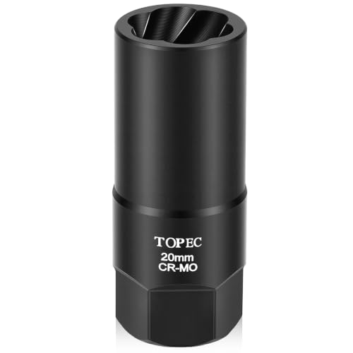 Topec 20MM Deep Lug Nut Extractor Socket - 1/2" Drive Stripped Bolt Nut Remover - size: 20mm