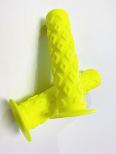 Bike Grips Bicycle Handlebar End Grips Replacement Handle Bar Grips Non-Slip Soft Rubber Protector for Mountain Bike Tricycle Wheel Chair - color: YELLOW