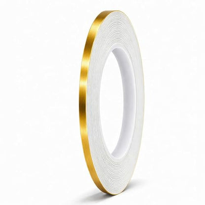 Gold Duct Tape, Metallic Mylar Film Tape, 5mmX 164 Ft. Vinyl Pinstripe Tape for Detailing Accent Wall, Wardrobe, Bathroom, Floor, Tile, Car, Graphic Arts - Stripe Stickers Decals (5mm) - size: 5mm