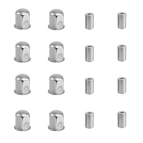 8Pcs Lug Nuts with Adapter for CXRCY 19.5" 10 Lug Wheel Simulators Fit 2005-2021 Ford F450/F550 - size: 19.5IN