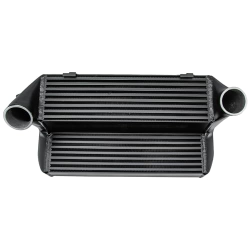7.5″ Front Mount Turbo Intercooler Upgrade Compatible With 2007-2012 BMW 135i 335i 335xi E82 E90 E91 E92 E93 N54 & N55 Engine 3.0L L6 Aluminum Black Intercoolers