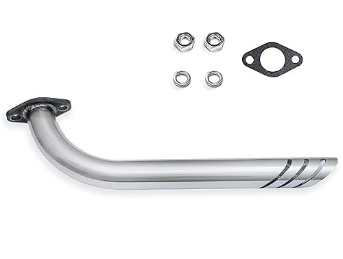 JMCHstore Header Exhaust Pipe Kit for Coleman CT100U CC100X 98cc Predator 79cc 3HP Engine, Massimo MB100 79cc Mini Bike, 154F 3.0 hp Engine Parts (Sliver) - color: Sliver