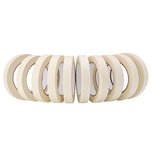 Lichamp Masking Tape 30 Pack General Purpose Beige White Color, 0.75 inch x 55 Yards x 10 Rolls (550 Total Yards), for Painting, Home, Office, School Stationery, Arts, Crafts etc. (3004) - size: 0.71 inch (Pack of 3)
