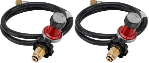 Stanbroil 0-30 PSI High Pressure Adjustable Regulator POL Connection and 48-Inch Hose Assembly Kit (Pack of 2) - size: POL Connector with handwheel (Pack of 2)