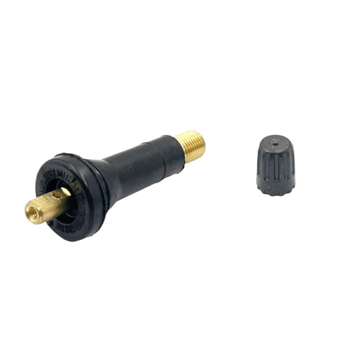 10PCS TPMS 20008 Tire Valve Stem Snap-in Rubber Tubeless Tire Pressure Sensor Valve Stem Brass Compatible with Buick Chevy Dodge Ford Jeep Enclave Escalade Avalanche Sierra Replace 20008 20018 - size: TPMS 20008-10pcs